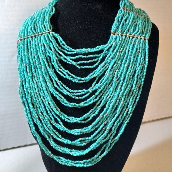 Turquoise Bib Necklace - Picture 1 of 7